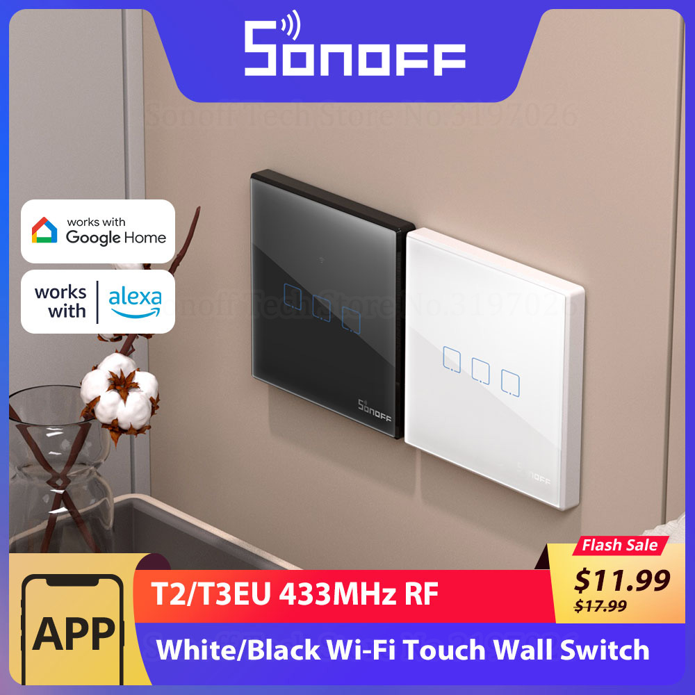 Sonoff Basic - SONOFF T2/T3EU 433Mhz RF WiFi dotykowy
